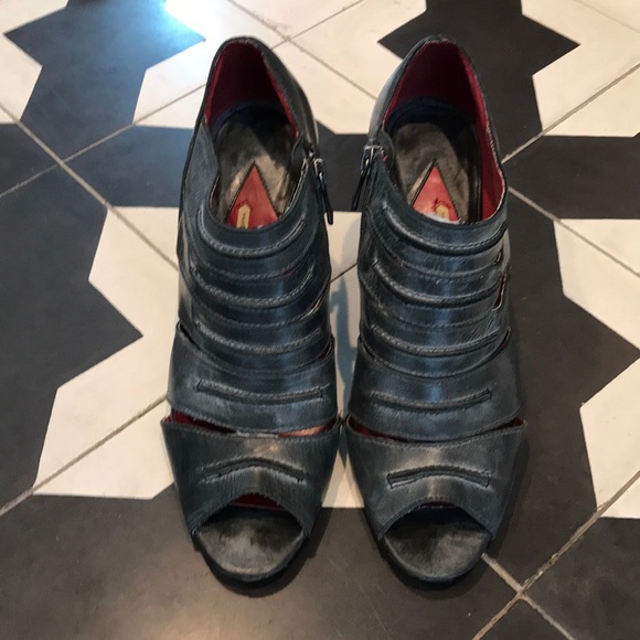 Max Studio Peep Toe Wedge Bootie - Weathered Black - Picture 3 of 8